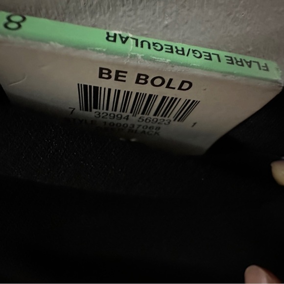 260 INC International Concepts | NWT Black Flare Leg Ruffle Hem Pants (Size 8) - Picture 8 of 14